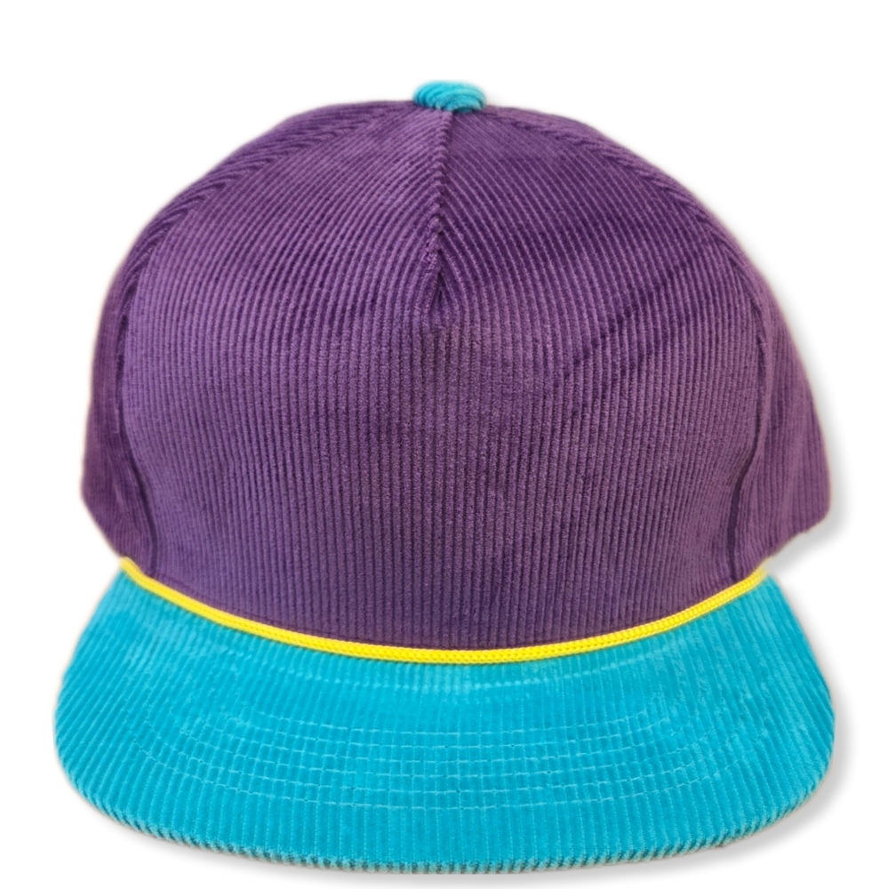 Purple Turquoise Corduroy Snapback Hat